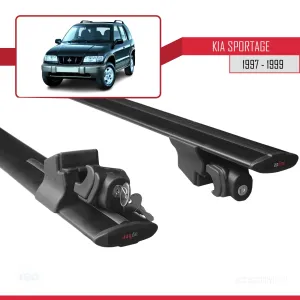Kia Sportage 1997-1999 Arası ile uyumlu HOOK Model Anahtar Kilitli Ara Atkı Tavan Barı SİYAH thumb 5