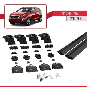 Kia Sportage (SL) 2011-2016 Arası ile uyumlu ACE-2 Ara Atkı Tavan Barı SİYAH thumb 5