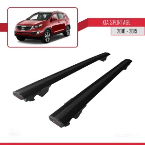 Kia Sportage (SL) 2010-2015 Arası ile uyumlu HOOK Model Anahtar Kilitli Ara Atkı Tavan Barı SİYAH thumb 4