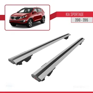 Kia Sportage (SL) 2010-2015 Arası ile uyumlu HOOK Model Anahtar Kilitli Ara Atkı Tavan Barı GRİ thumb 4