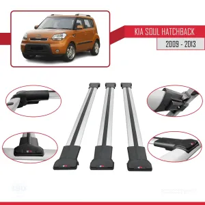 Kia Soul Hatchback 2009-2013 Arası ile uyumlu FLY Model Ara Atkı Tavan Barı GRİ 3 ADET BAR thumb 5