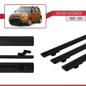 Kia Soul Hatchback 2009-2013 Arası ile uyumlu Basic Model Ara Atkı Tavan Barı SİYAH 3 ADET thumb 3