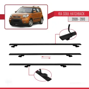 Kia Soul Hatchback 2009-2013 Arası ile uyumlu Basic Model Ara Atkı Tavan Barı SİYAH 3 ADET thumb 5