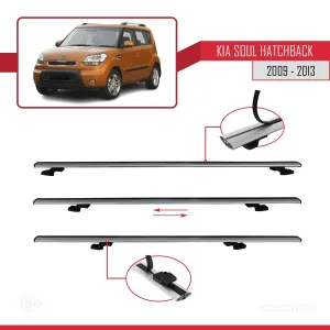 Kia Soul Hatchback 2009-2013 Arası ile uyumlu Basic Model Ara Atkı Tavan Barı GRİ 3 ADET thumb 5