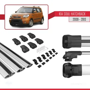 Kia Soul Hatchback 2009-2013 Arası ile uyumlu ACE-1 Ara Atkı Tavan Barı GRİ 3 ADET BAR thumb 5