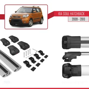 Kia Soul Hatchback 2009-2013 Arası ile uyumlu ACE-1 Ara Atkı Tavan Barı GRİ thumb 5