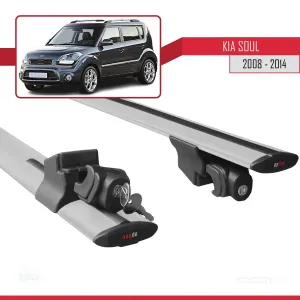 Kia Soul 2008-2014 Arası ile uyumlu HOOK Model Anahtar Kilitli Ara Atkı Tavan Barı GRİ thumb 5