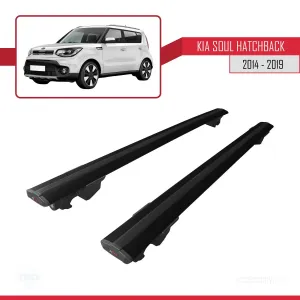 Kia Soul (PS) 2014-2019 Arası ile uyumlu HOOK Model Anahtar Kilitli Ara Atkı Tavan Barı SİYAH thumb 4