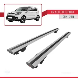 Kia Soul (PS) 2014-2019 Arası ile uyumlu HOOK Model Anahtar Kilitli Ara Atkı Tavan Barı GRİ thumb 4