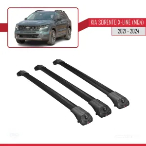 Kia Sorento X-LINE (MQ4) 2021 ve Sonrası ile uyumlu ACE-1 Ara Atkı Tavan Barı SİYAH 3 ADET BAR thumb 3