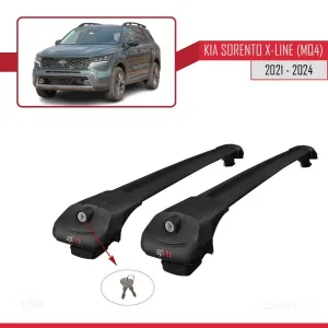 Kia Sorento X-LINE (MQ4) 2021 ve Sonrası ile uyumlu ACE-1 Ara Atkı Tavan Barı SİYAH thumb 4