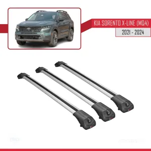 Kia Sorento X-LINE (MQ4) 2021 ve Sonrası ile uyumlu ACE-1 Ara Atkı Tavan Barı GRİ 3 ADET BAR thumb 3
