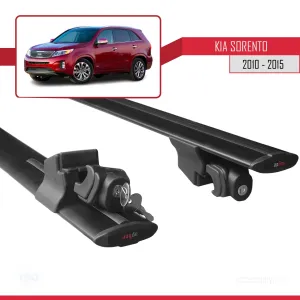 Kia Sorento 2010-2015 Arası ile uyumlu HOOK Model Anahtar Kilitli Ara Atkı Tavan Barı SİYAH thumb 5
