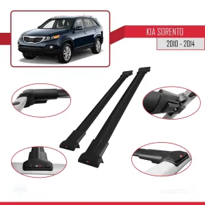 Kia Sorento 2010-2014 Arası ile uyumlu FLY Model Ara Atkı Tavan Barı SİYAH thumb 5