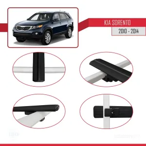 Kia Sorento 2010-2014 Arası ile uyumlu Basic Model Ara Atkı Tavan Barı SİYAH 3 ADET thumb 4