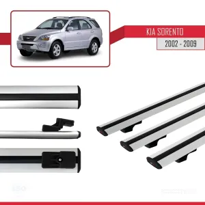 Kia Sorento 2002-2009 Arası ile uyumlu Basic Model Ara Atkı Tavan Barı GRİ 3 ADET thumb 3