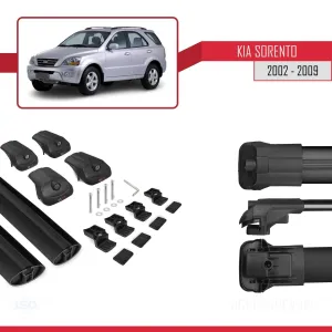Kia Sorento 2002-2009 Arası ile uyumlu ACE-1 Ara Atkı Tavan Barı SİYAH thumb 5