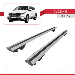Kia Sorento (MQ4) 2021 ve Sonrası ile uyumlu HOOK Model Anahtar Kilitli Ara Atkı Tavan Barı GRİ thumb 4