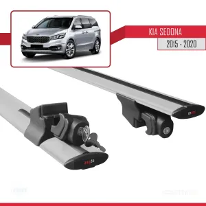 Kia Sedona / Grand Sedona (YP) 2015-2020 Arası ile Uyumlu HOOK Model Anahtar Kilitli Ara Atkı Tavan Barı GRİ thumb 5