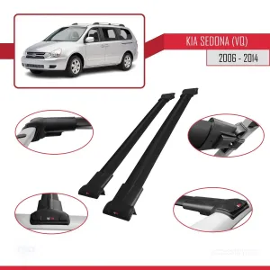 Kia Sedona (VQ) 2006-2014 Arası ile Uyumlu FLY Model Ara Atkı Tavan Barı SİYAH thumb 5