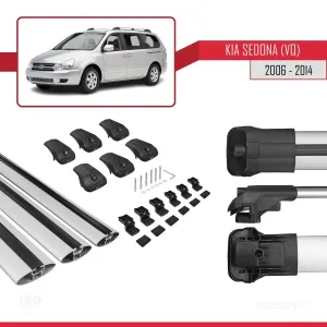 Kia Sedona (VQ) 2006-2014 Arası ile uyumlu ACE-1 Ara Atkı Tavan Barı GRİ 3 ADET BAR thumb 5