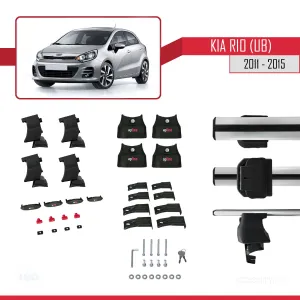 Kia Rio (UB) Hatchback 2011-2015 Arası ile uyumlu ACE-4 Ara Atkı Tavan Barı GRİ thumb 4