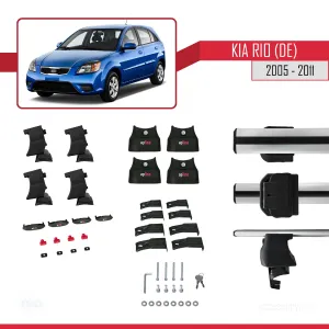 Kia Rio (DE) Hatchback 2005-2011 Arası ile uyumlu ACE-4 Ara Atkı Tavan Barı GRİ thumb 4