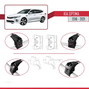 Kia Optima 2016-2021 Arası ile uyumlu ACE-2 Ara Atkı Tavan Barı GRİ thumb 4