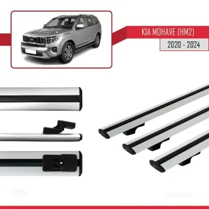 Kia Mohave (HM2) 2020 ve Sonrası ile uyumlu Basic Model Ara Atkı Tavan Barı GRİ 3 ADET thumb 5