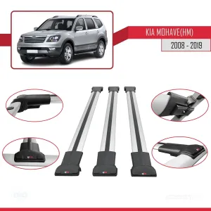Kia Mohave (HM) 2008-2019 Arası ile Uyumlu FLY Model Ara Atkı Tavan Barı GRİ 3 ADET BAR thumb 5