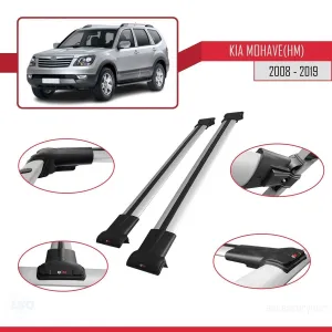Kia Mohave (HM) 2008-2019 Arası ile Uyumlu FLY Model Ara Atkı Tavan Barı GRİ thumb 5