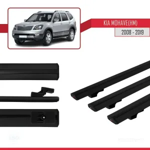Kia Mohave (HM) 2008-2019 Arası ile uyumlu Basic Model Ara Atkı Tavan Barı SİYAH 3 ADET thumb 3