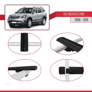 Kia Mohave (HM) 2008-2019 Arası ile uyumlu Basic Model Ara Atkı Tavan Barı SİYAH 3 ADET thumb 4