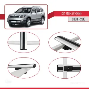 Kia Mohave (HM) 2008-2019 Arası ile uyumlu Basic Model Ara Atkı Tavan Barı GRİ 3 ADET thumb 4