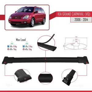 Kia Grand Carnival (VQ) 2006-2014 Arası ile Uyumlu FLY Model Ara Atkı Tavan Barı SİYAH thumb 4
