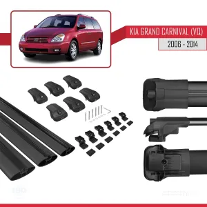 Kia Grand Carnival (VQ) 2006-2014 Arası ile uyumlu ACE-1 Ara Atkı Tavan Barı SİYAH 3 ADET BAR thumb 5