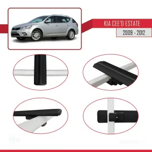 Kia Ceed SPORTSWAGON 2009-2012 Arası ile uyumlu Basic Model Ara Atkı Tavan Barı SİYAH 3 ADET thumb 4
