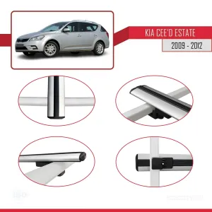 Kia Ceed SPORTSWAGON 2009-2012 Arası ile uyumlu Basic Model Ara Atkı Tavan Barı GRİ 3 ADET thumb 4