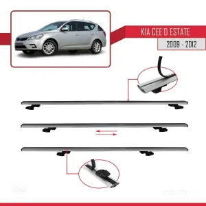 Kia Ceed SPORTSWAGON 2009-2012 Arası ile uyumlu Basic Model Ara Atkı Tavan Barı GRİ 3 ADET thumb 5