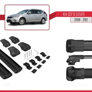 Kia Ceed SPORTSWAGON 2009-2012 Arası ile uyumlu ACE-1 Ara Atkı Tavan Barı SİYAH thumb 5