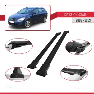Kia Ceed SPORTSWAGON 2006-2009 Arası ile uyumlu FLY Model Ara Atkı Tavan Barı SİYAH thumb 5