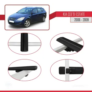 Kia Ceed SPORTSWAGON 2006-2009 Arası ile uyumlu Basic Model Ara Atkı Tavan Barı SİYAH 3 ADET thumb 4