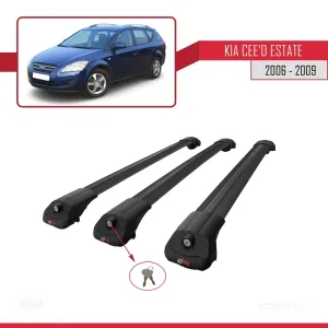 Kia Ceed SPORTSWAGON 2006-2009 Arası ile uyumlu ACE-1 Ara Atkı Tavan Barı SİYAH 3 ADET BAR thumb 4