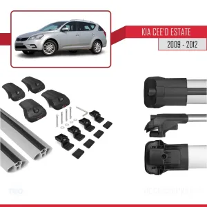 Kia Ceed Estate - SW 2009-2012 Arası ile uyumlu ACE-1 Ara Atkı Tavan Barı GRİ thumb 5