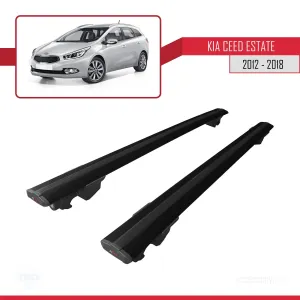 Kia Ceed (JD) SW 2012-2018 Arası ile uyumlu HOOK Model Anahtar Kilitli Ara Atkı Tavan Barı SİYAH thumb 4