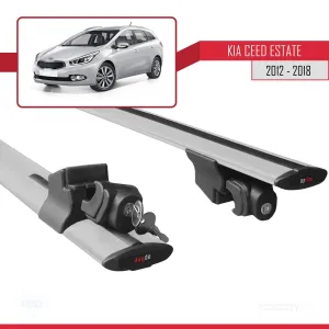 Kia Ceed (JD) SW 2012-2018 Arası ile uyumlu HOOK Model Anahtar Kilitli Ara Atkı Tavan Barı GRİ thumb 5