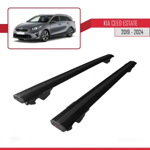 Kia Ceed (CD) SW 2019 ve Sonrası ile uyumlu HOOK Model Anahtar Kilitli Ara Atkı Tavan Barı SİYAH thumb 4