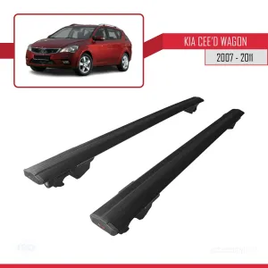 Kia Cee'd SW / Estate 2007-2011 Arası ile uyumlu HOOK Model Anahtar Kilitli Ara Atkı Tavan Barı SİYAH thumb 4