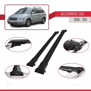 Kia Carnival (VQ) 2006-2014 Arası ile Uyumlu FLY Model Ara Atkı Tavan Barı SİYAH thumb 5