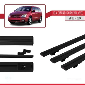 Kia Carnival (VQ) 2006-2014 Arası ile uyumlu Basic Model Ara Atkı Tavan Barı SİYAH 3 ADET thumb 3